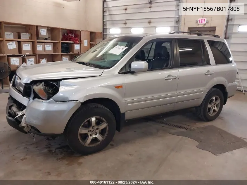 5FNYF18567B017808 2007 Honda Pilot Ex-L