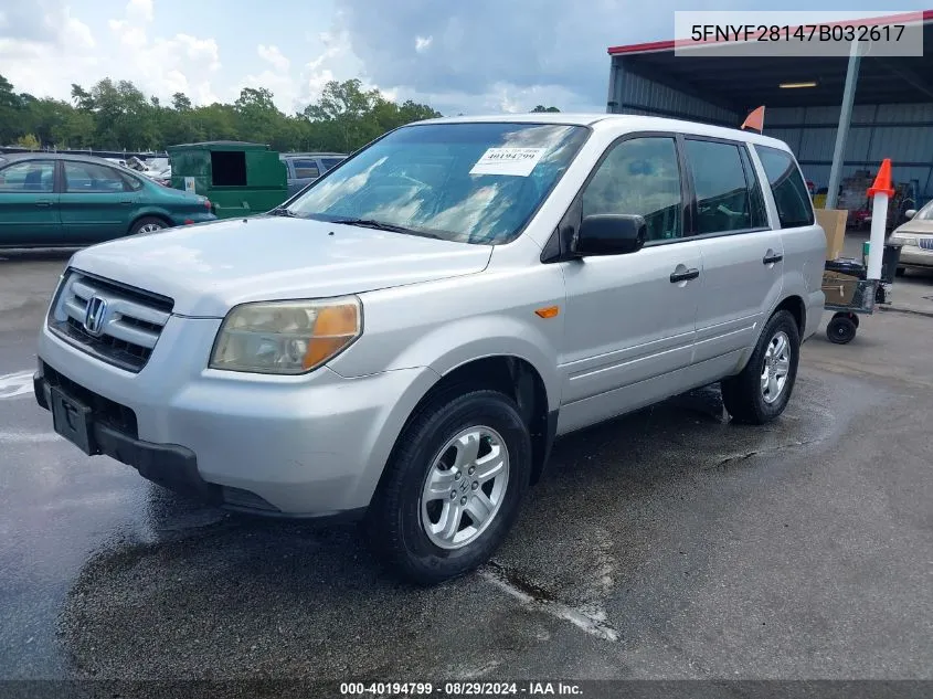 5FNYF28147B032617 2007 Honda Pilot Lx