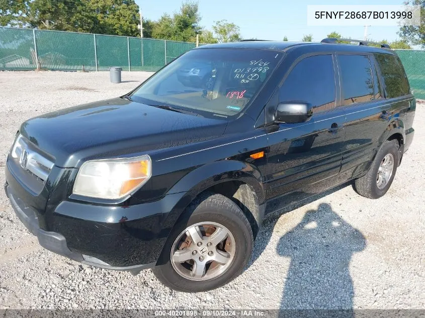 5FNYF28687B013998 2007 Honda Pilot Ex-L