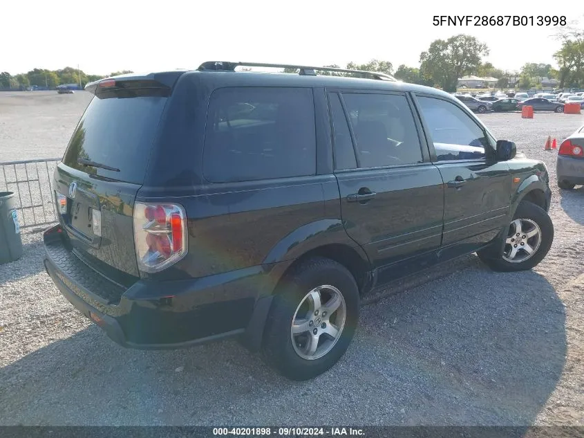 5FNYF28687B013998 2007 Honda Pilot Ex-L