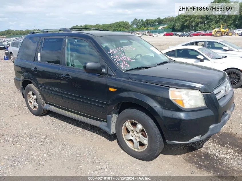 2HKYF18667H539591 2007 Honda Pilot Ex-L