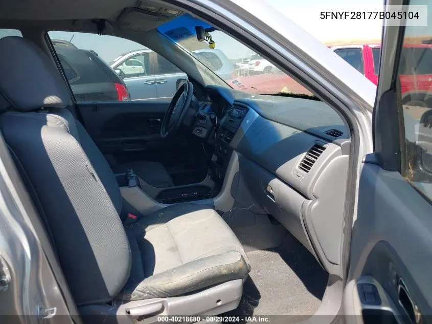 5FNYF28177B045104 2007 Honda Pilot Lx