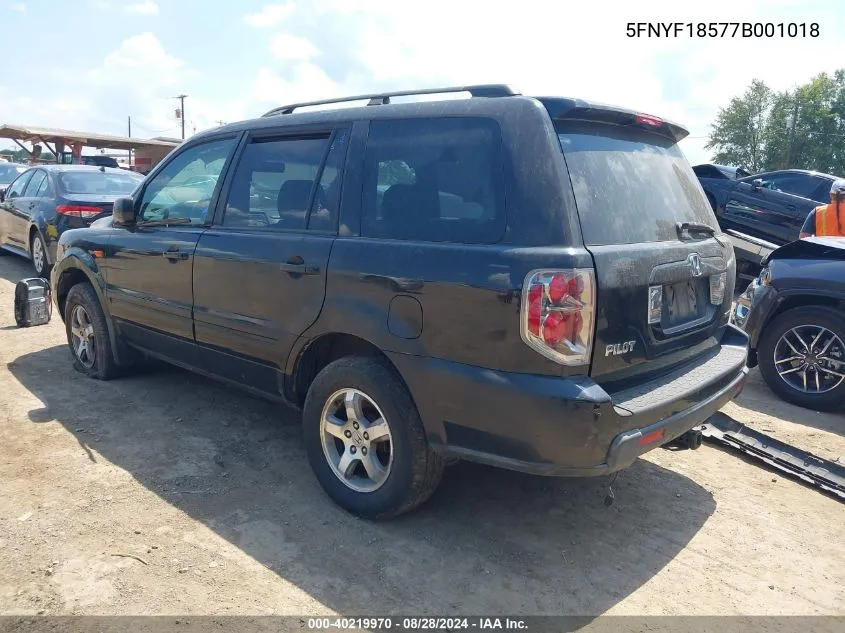 5FNYF18577B001018 2007 Honda Pilot Ex-L