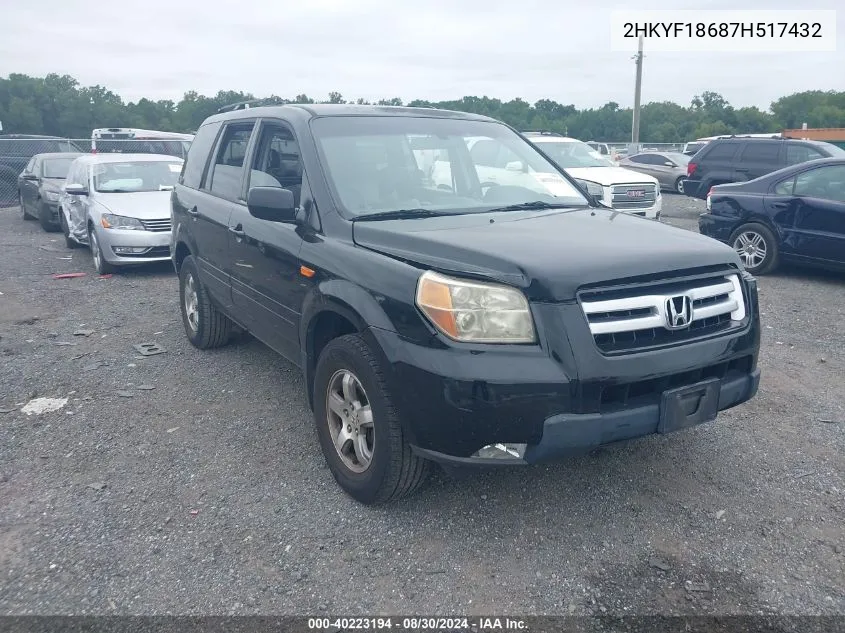 2HKYF18687H517432 2007 Honda Pilot Ex-L