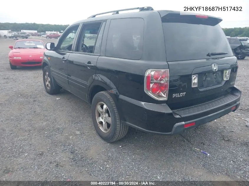 2HKYF18687H517432 2007 Honda Pilot Ex-L