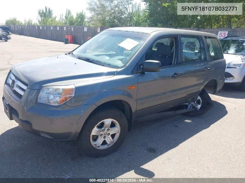 5FNYF18107B032771 2007 Honda Pilot Lx