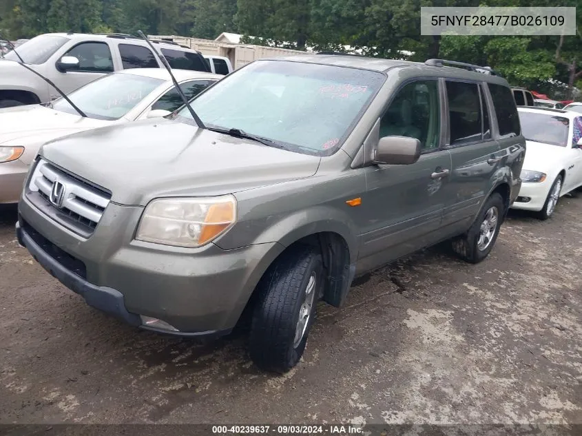 5FNYF28477B026109 2007 Honda Pilot Ex