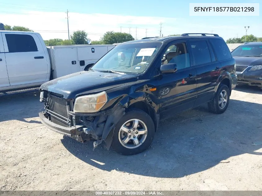 5FNYF18577B021298 2007 Honda Pilot Ex-L