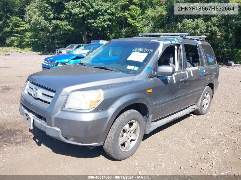 2HKYF18567H532664 2007 Honda Pilot Ex-L