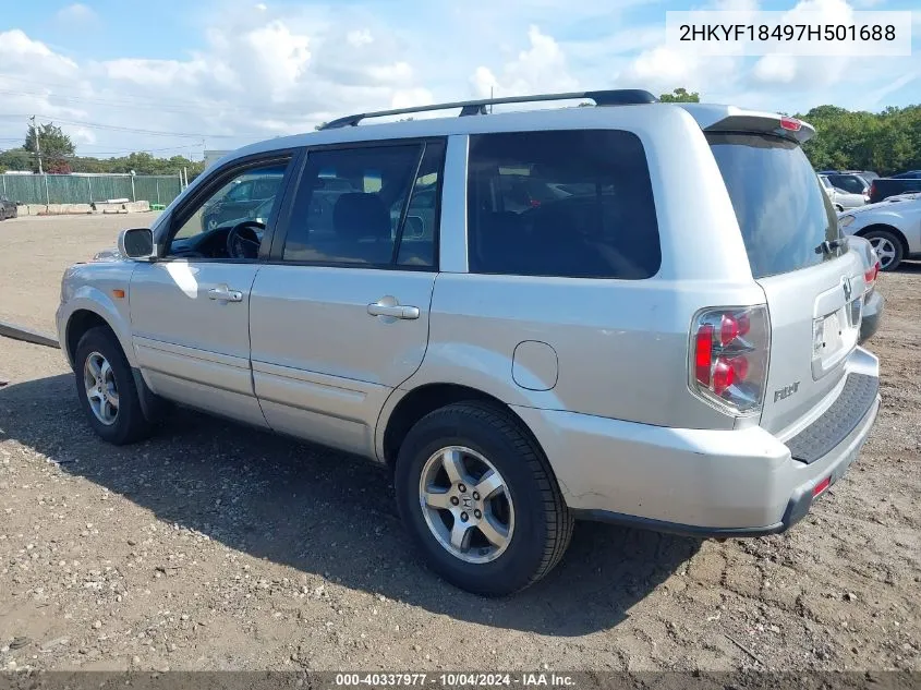 2007 Honda Pilot Ex VIN: 2HKYF18497H501688 Lot: 40337977