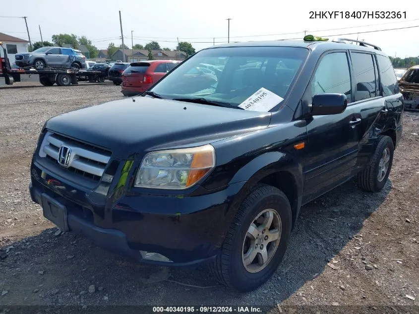 2HKYF18407H532361 2007 Honda Pilot Ex