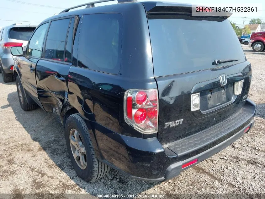 2HKYF18407H532361 2007 Honda Pilot Ex