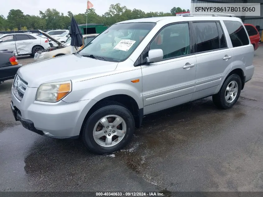 2007 Honda Pilot Ex-L VIN: 5FNYF28617B015060 Lot: 40340633