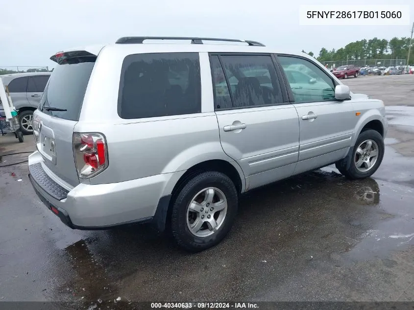 5FNYF28617B015060 2007 Honda Pilot Ex-L