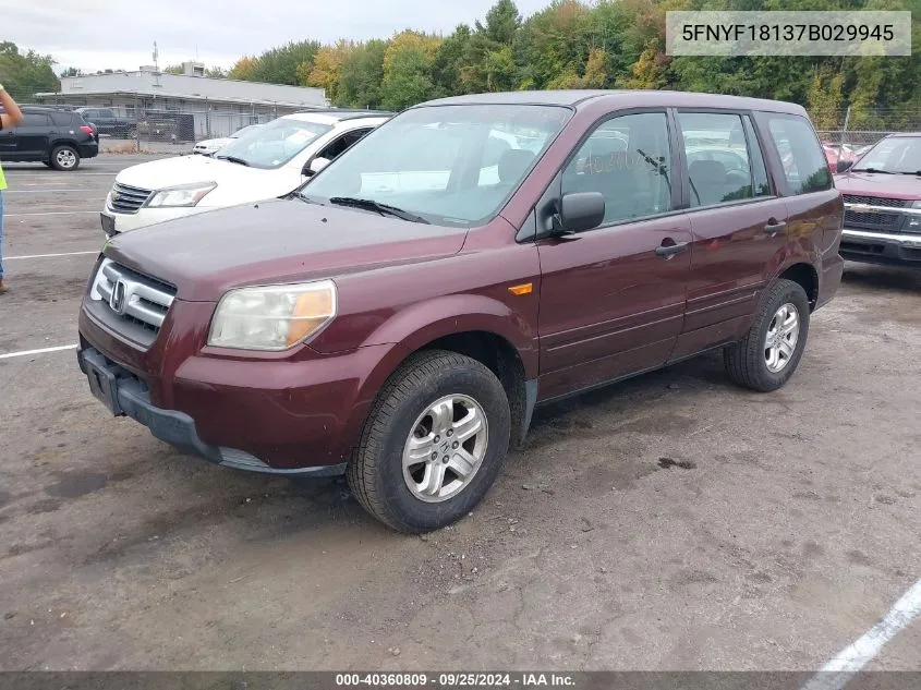 5FNYF18137B029945 2007 Honda Pilot Lx