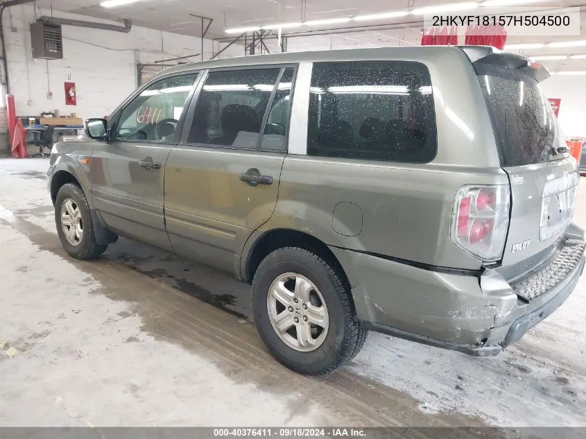 2HKYF18157H504500 2007 Honda Pilot Lx