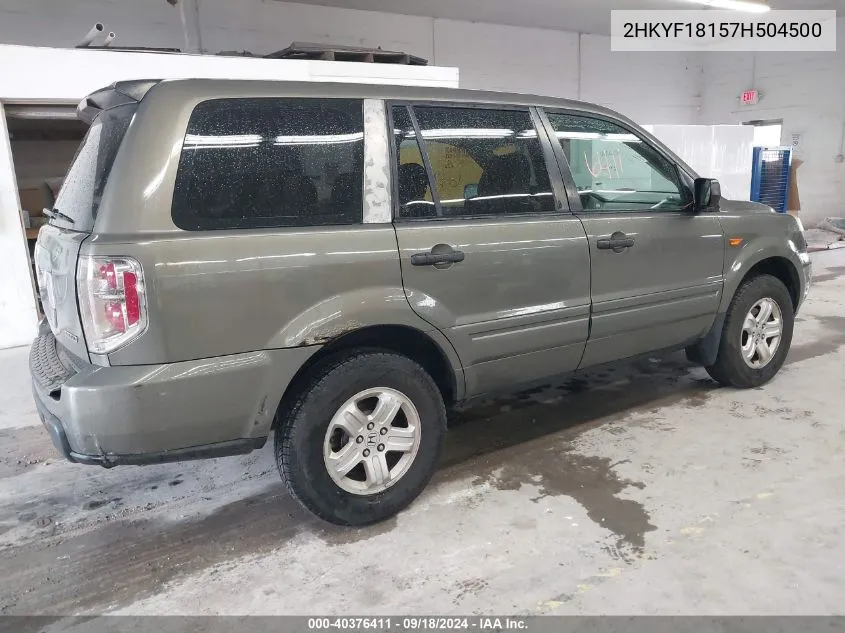 2HKYF18157H504500 2007 Honda Pilot Lx