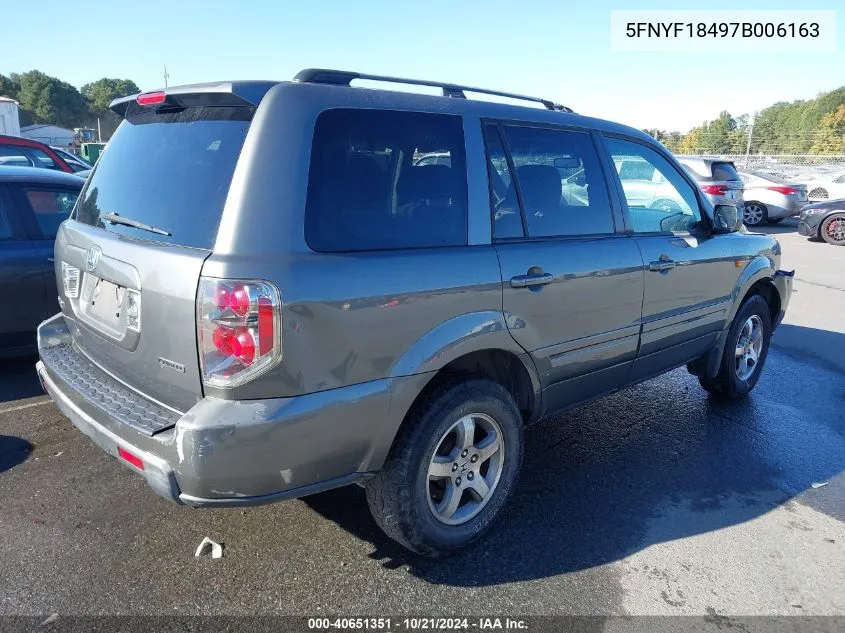 2007 Honda Pilot Ex VIN: 5FNYF18497B006163 Lot: 40651351