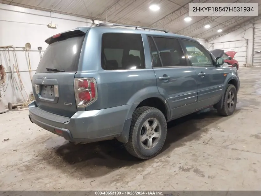 2HKYF18547H531934 2007 Honda Pilot Ex-L