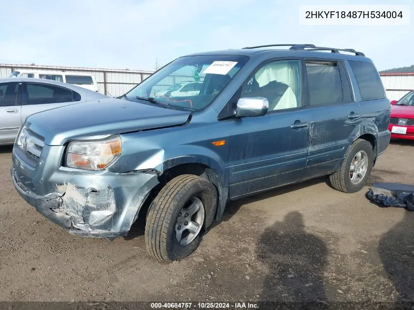 2HKYF18487H534004 2007 Honda Pilot Ex