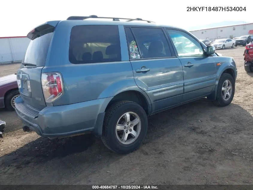 2HKYF18487H534004 2007 Honda Pilot Ex