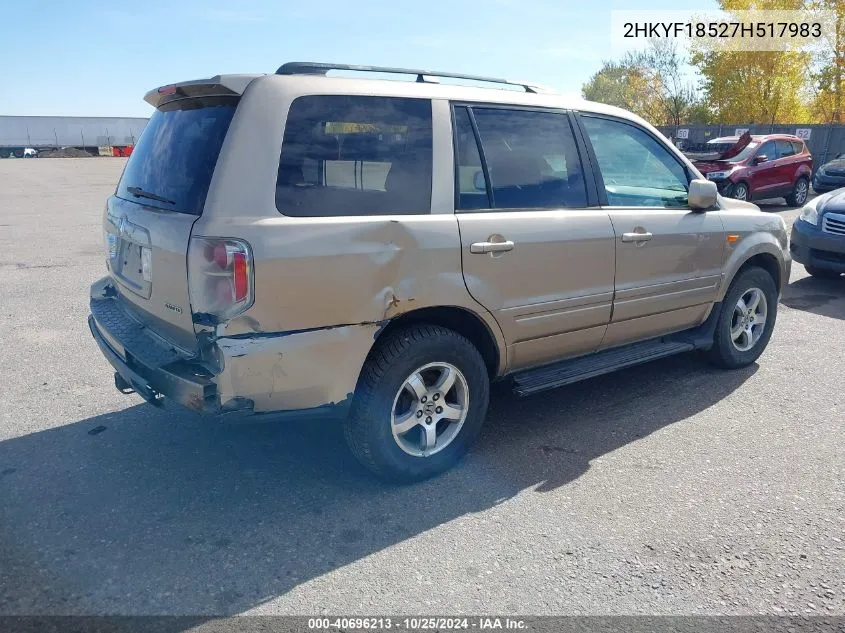 2HKYF18527H517983 2007 Honda Pilot Ex-L