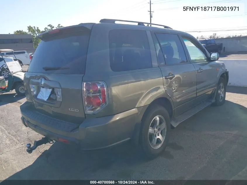 5FNYF18717B001971 2007 Honda Pilot Ex-L