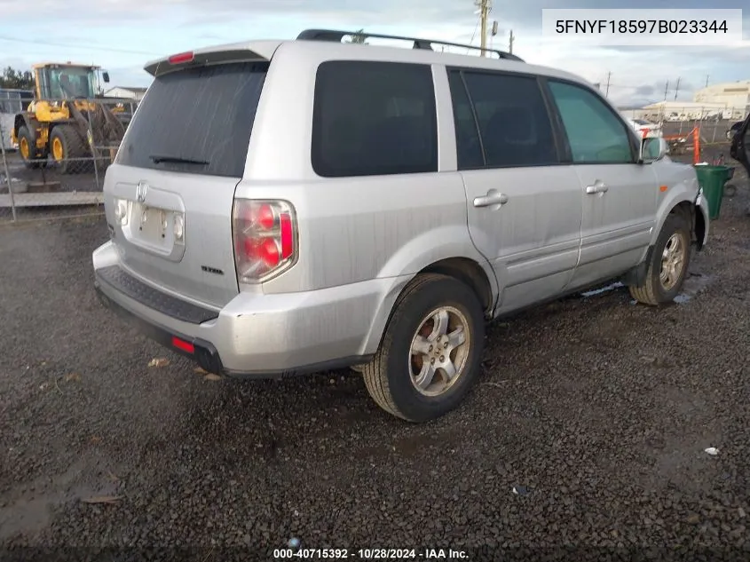 5FNYF18597B023344 2007 Honda Pilot Ex-L