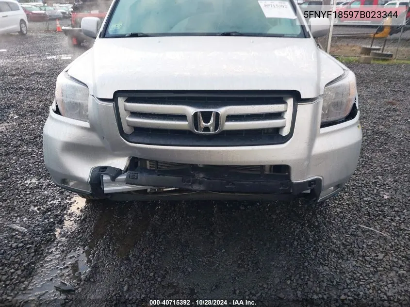 5FNYF18597B023344 2007 Honda Pilot Ex-L