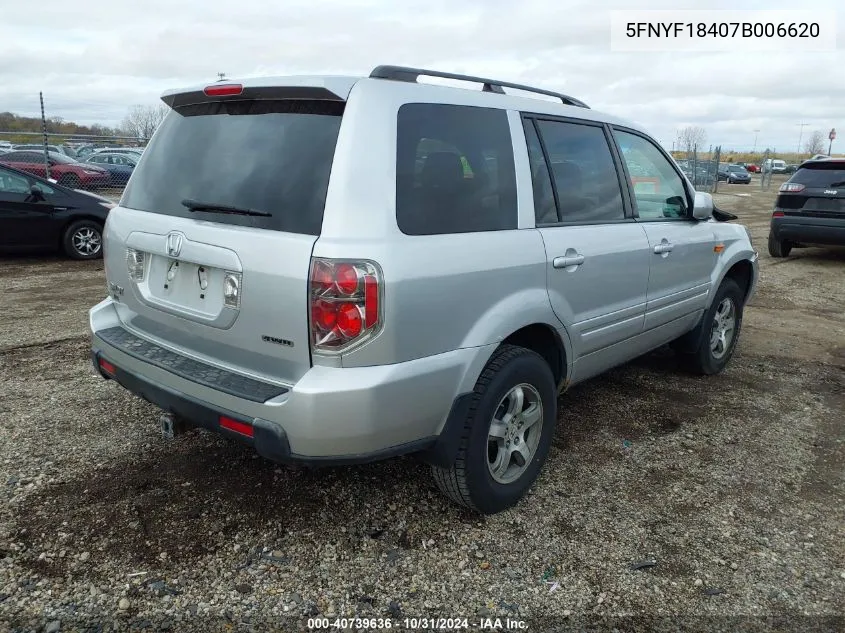 2007 Honda Pilot Ex VIN: 5FNYF18407B006620 Lot: 40739636