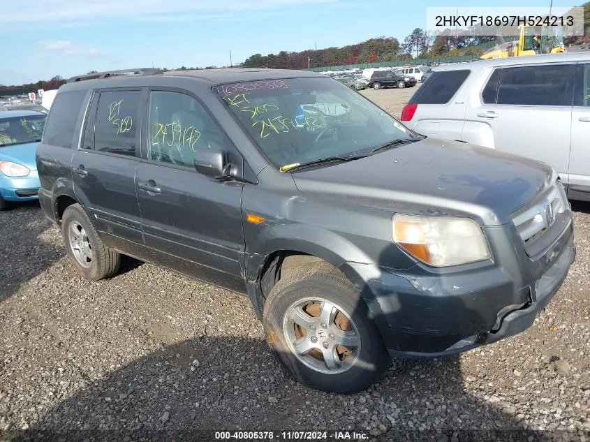 2007 Honda Pilot Ex-L VIN: 2HKYF18697H524213 Lot: 40805378