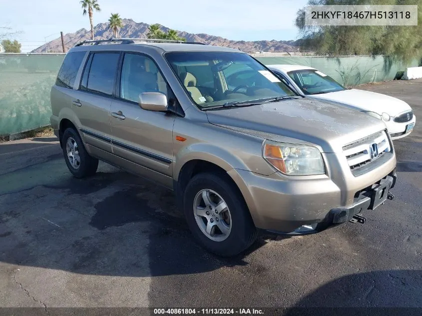 2HKYF18467H513118 2007 Honda Pilot Ex