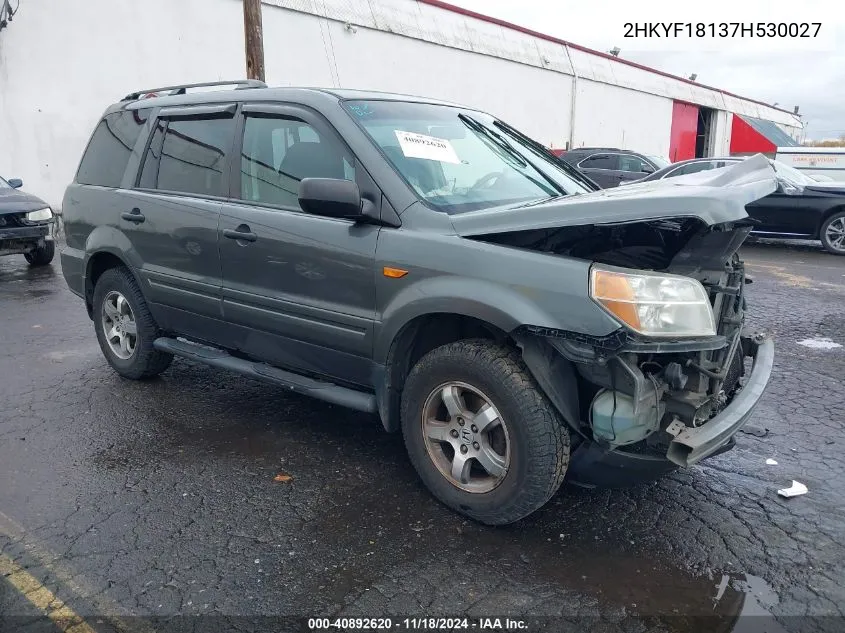 2007 Honda Pilot Lx VIN: 2HKYF18137H530027 Lot: 40892620