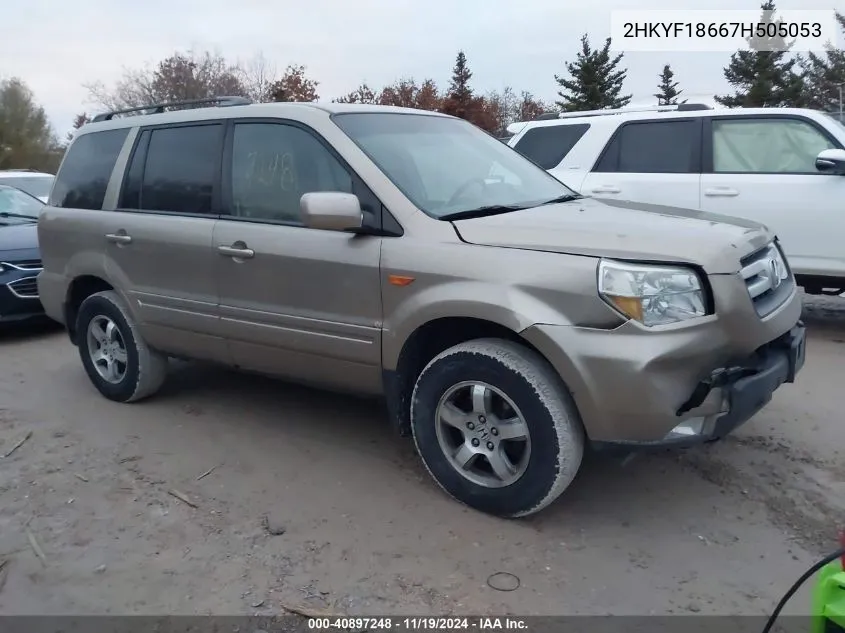 2007 Honda Pilot Ex-L VIN: 2HKYF18667H505053 Lot: 40897248