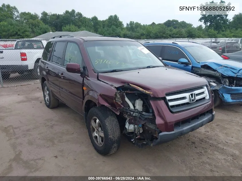 5FNYF18568B052592 2008 Honda Pilot Ex-L