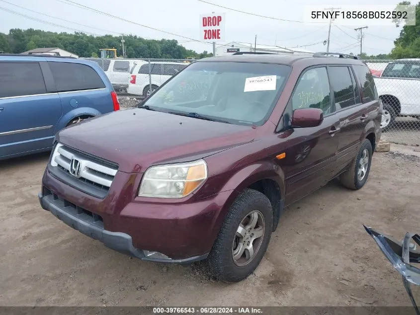 5FNYF18568B052592 2008 Honda Pilot Ex-L