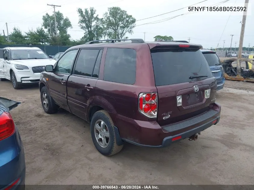 5FNYF18568B052592 2008 Honda Pilot Ex-L