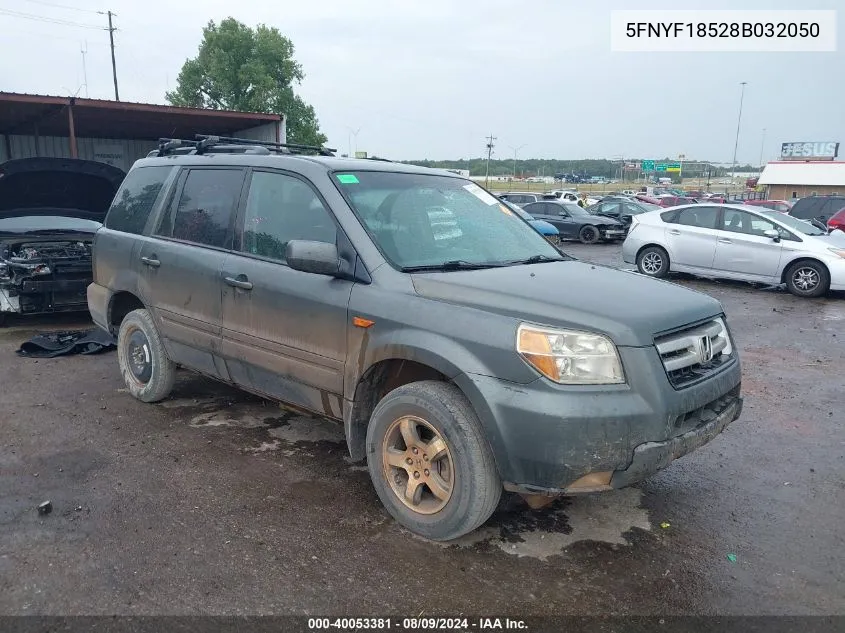 2008 Honda Pilot Ex-L VIN: 5FNYF18528B032050 Lot: 40053381