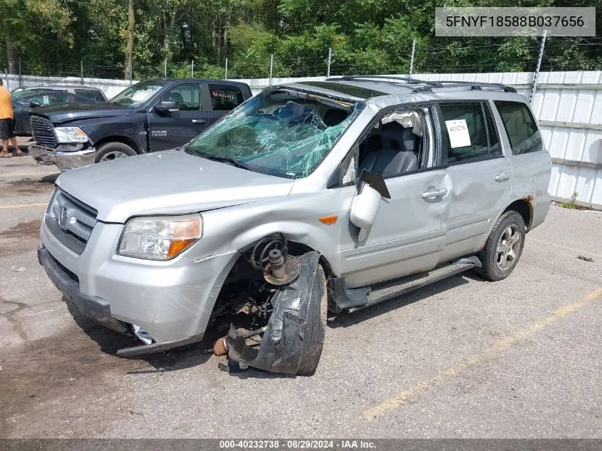 5FNYF18588B037656 2008 Honda Pilot Ex-L