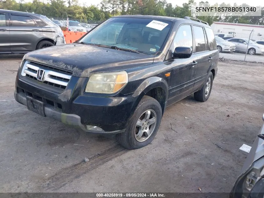 5FNYF18578B051340 2008 Honda Pilot Ex-L