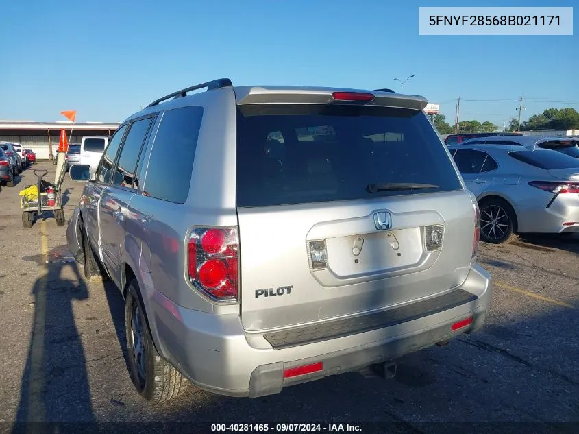 5FNYF28568B021171 2008 Honda Pilot Exl