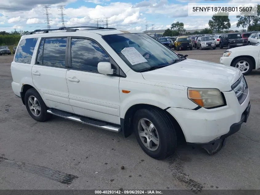 5FNYF18748B015607 2008 Honda Pilot Ex-L