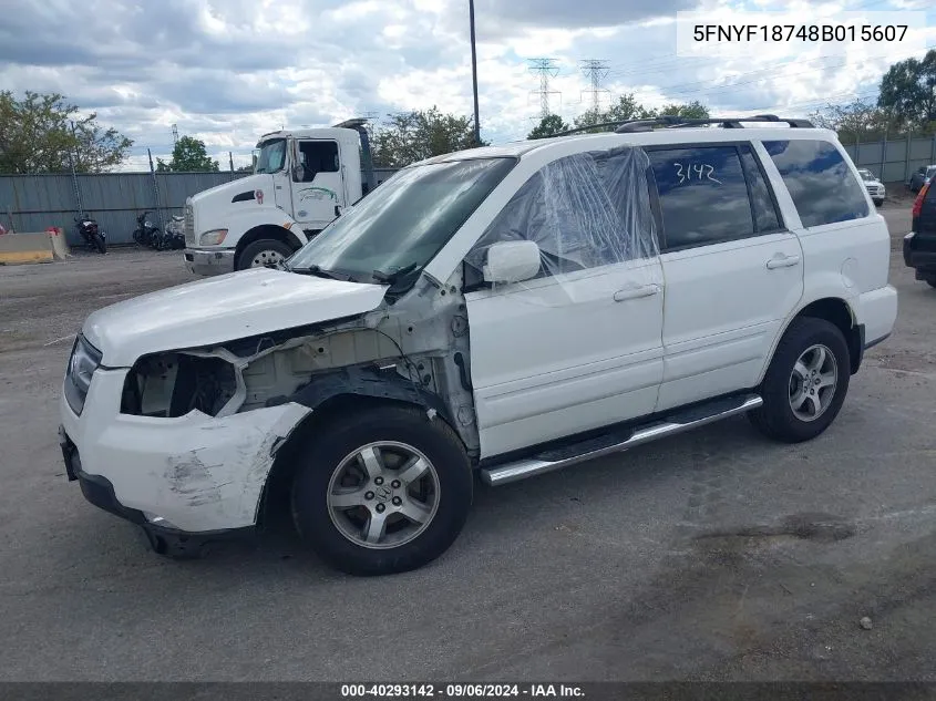 5FNYF18748B015607 2008 Honda Pilot Ex-L