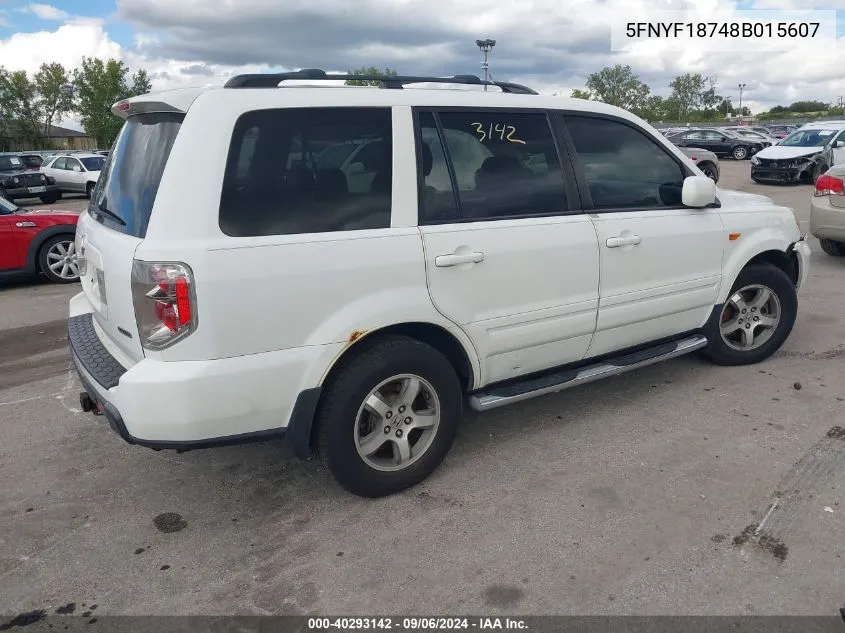 5FNYF18748B015607 2008 Honda Pilot Ex-L