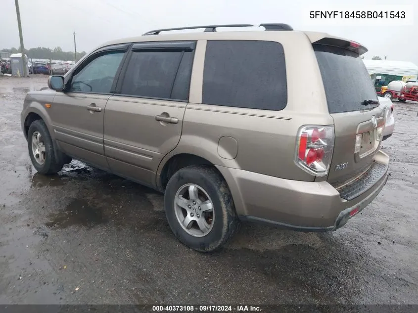 5FNYF18458B041543 2008 Honda Pilot Ex