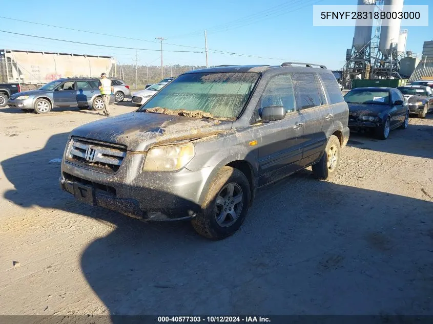 2008 Honda Pilot Se VIN: 5FNYF28318B003000 Lot: 40577303