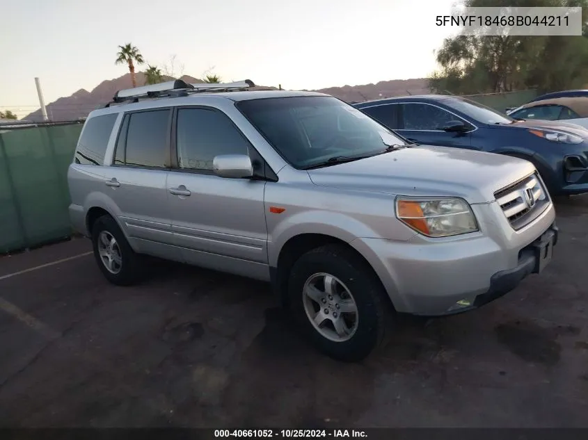 2008 Honda Pilot Ex VIN: 5FNYF18468B044211 Lot: 40661052