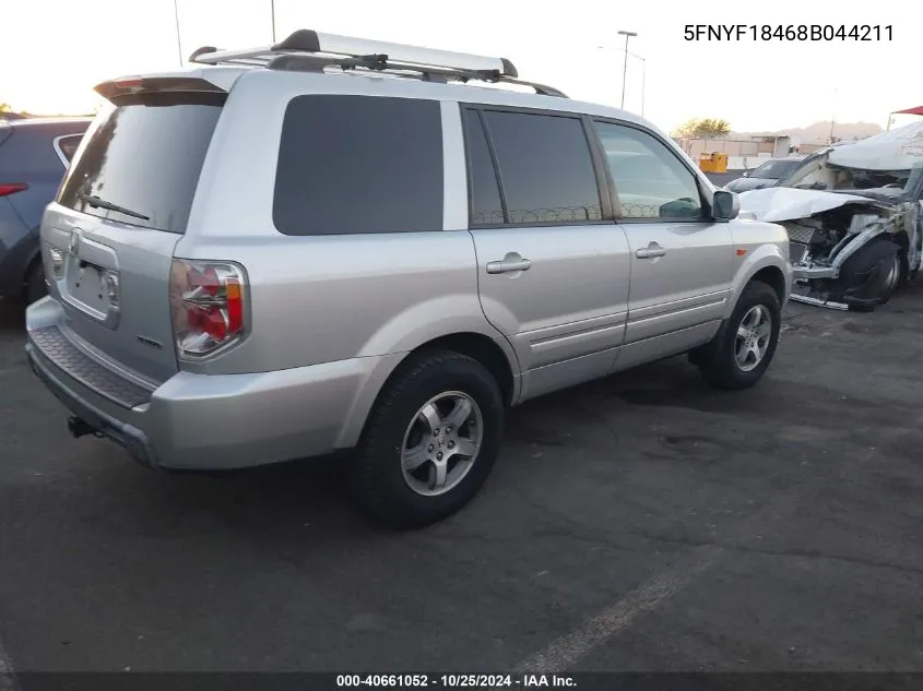 2008 Honda Pilot Ex VIN: 5FNYF18468B044211 Lot: 40661052