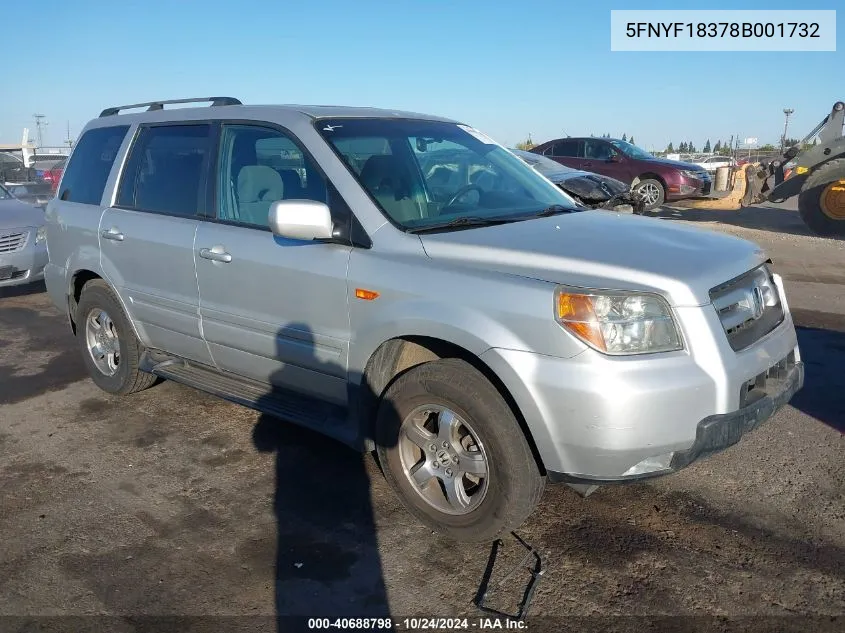 5FNYF18378B001732 2008 Honda Pilot Se