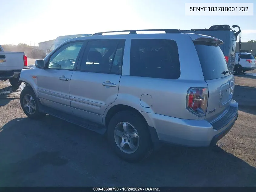 5FNYF18378B001732 2008 Honda Pilot Se